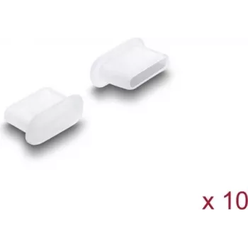 Delock Protezione antipolvere per connettore femmina USB Type-C, 10 pezzi, silicone, trasparente (87409)