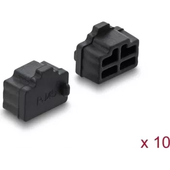 Delock Copertura antipolvere RJ45 10 pezzi silicone nero (87547)