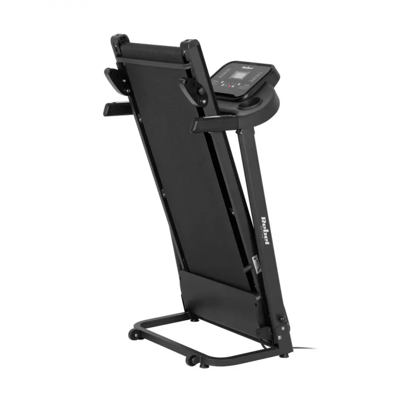 REBEL ACTIVE RBA-1001 Tapis roulant elettrico pieghevole con display LCD, 12 programmi, 12 km/h, argento/nero