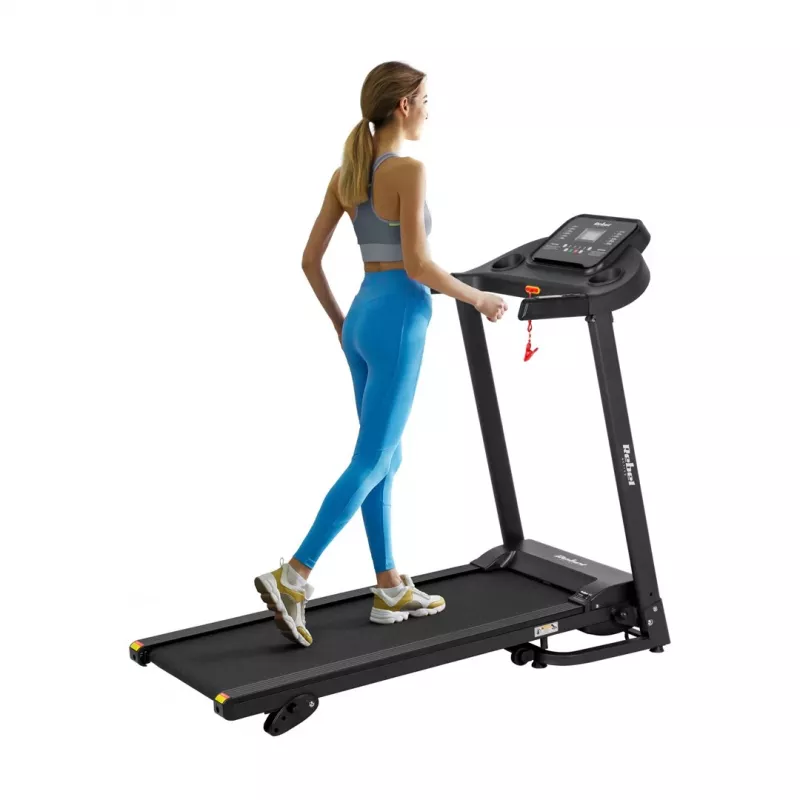 REBEL ACTIVE RBA-1001 Tapis roulant elettrico pieghevole con display LCD, 12 programmi, 12 km/h, argento/nero
