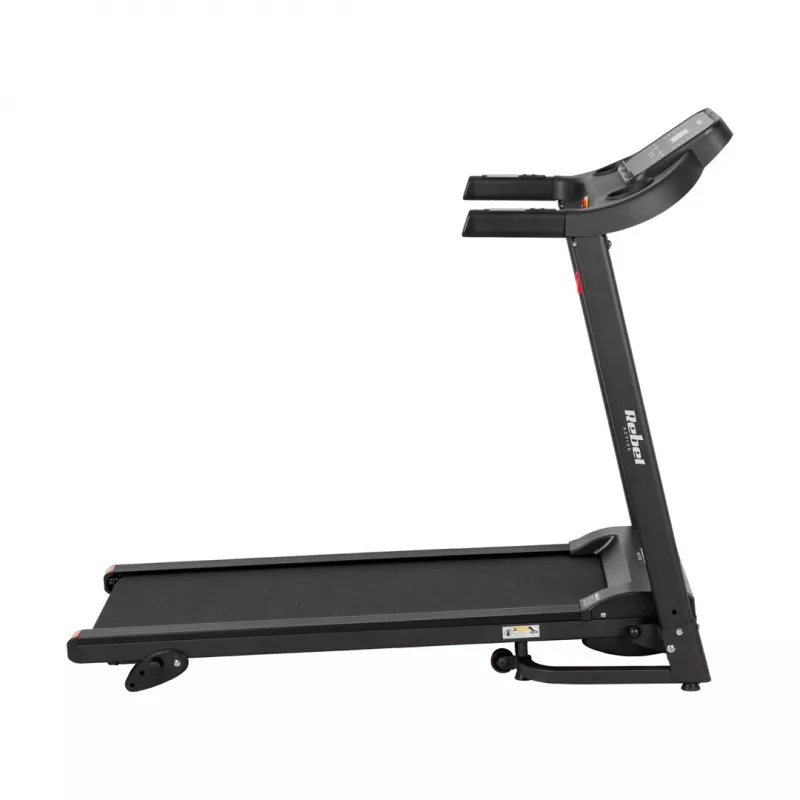 REBEL ACTIVE RBA-1001 Tapis roulant elettrico pieghevole con display LCD, 12 programmi, 12 km/h, argento/nero