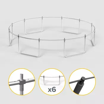 REBEL Active Trampolino PRO 14ft/427 cm con rete di sicurezza e scala