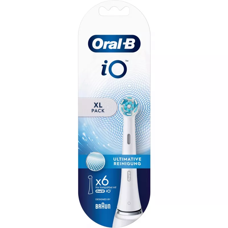Oral-B iO Ultimate Clean testine bianche, 6 pz. testine di ricambio per spazzolino