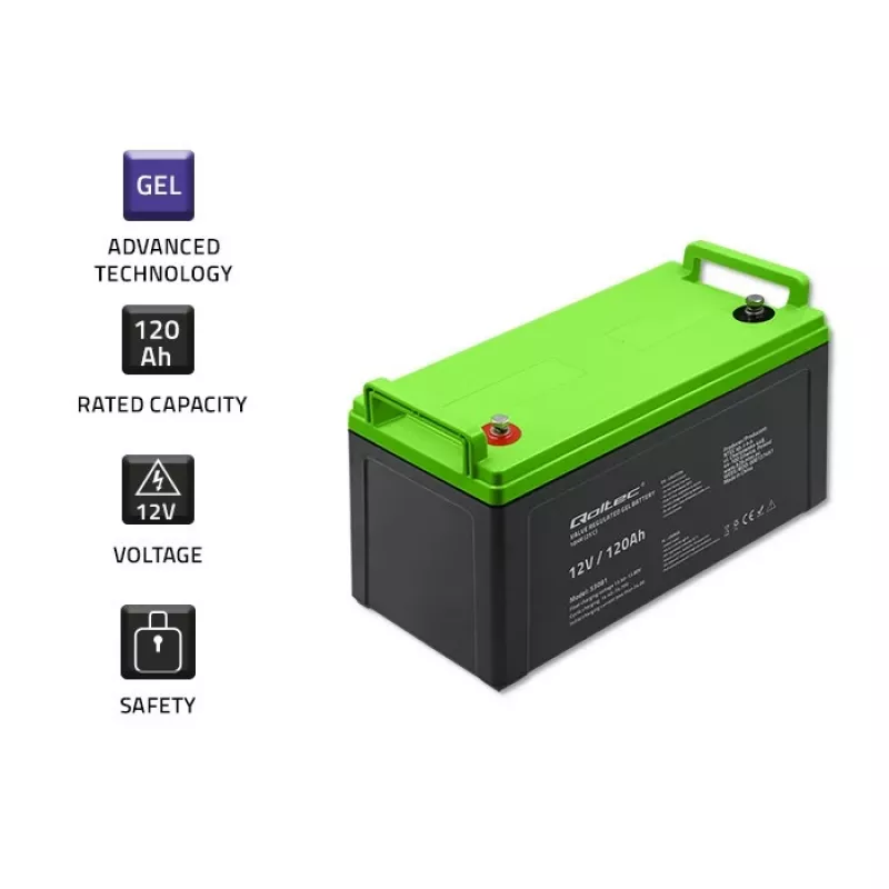 Qoltec 53081 batteria al gel 12V 120Ah GEL 34,8kg