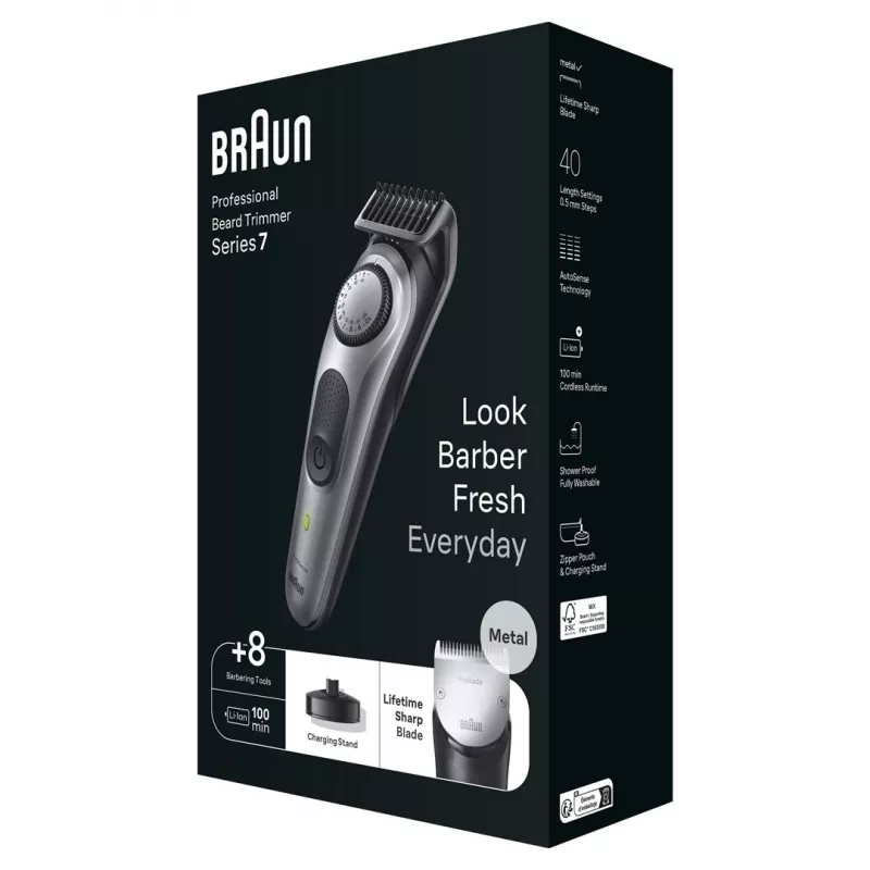Braun BT7420 regolabarba - trimmer all-in-one - nero/grigio