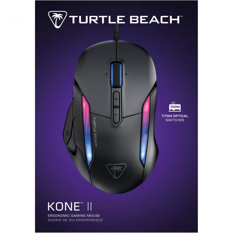 Turtle Beach Kone II mouse da gaming ergonomico RGB, nero