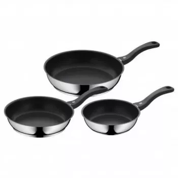 WMF Devil set padelle, 3 pezzi (20/24/28 cm), acciaio inox