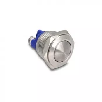 Delock interruttore a pulsante momentaneo bombato 16 mm, 2 terminali a vite, 1 NO, nero