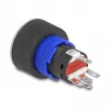 Delock pulsante da incasso 22 mm, piatto, LED rosso, connessioni a saldare, 1 NO, 230 V AC/DC