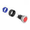 Delock pulsante da incasso 22 mm, piatto, LED rosso, connessioni a saldare, 1 NO, 230 V AC/DC