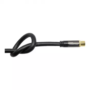 Good Connections cavo antenna SAT SmartFLEX, IEC/Coax connettore maschio angolare su femmina, placcato oro, quadrupla schermatura, 120 dB, nero, 1,5 m (GC-M2072)
