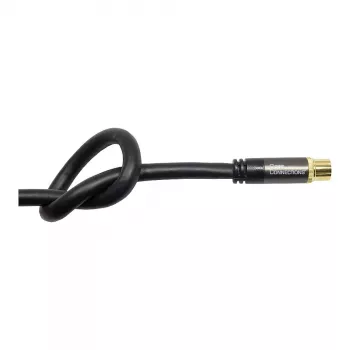 Good Connections cavo antenna SAT SmartFLEX, IEC/Coax connettore maschio angolare su femmina, placcato oro, quadrupla schermatura, 120 dB, nero, 2 m