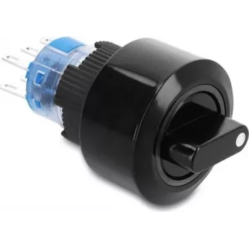 Delock interruttore rotativo per installazione 22 mm a scatto 6x connessione a saldare IP65 nero 20991