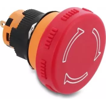 Delock pulsante a fungo 16 mm foro di montaggio 2 x pin a saldare (corto) plastica 32 mm Ø nero