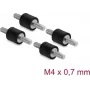 Delock antivibrante M4 x 0,7 mm D 10 x H 10 mm con 2 x filettatura esterna 4 pezzi nero (60798)