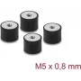 Delock antivibrante M5 x 0,8 mm D 20 x H 15 mm con 2 x filettatura interna 4 pezzi nero