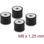 Delock antivibrante M8 x 1,25 mm D 30 x H 20 mm con 2x filettatura interna 4 pezzi nero (60827)