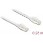 Delock cavo patch piatto RJ45 Cat.8.1 U/FTP fino a 40 Gbps 0,25 m bianco (81023)