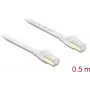 Delock cavo patch piatto RJ45 Cat.8.1 U/FTP fino a 40 Gbit/s 0,5 m bianco (81024)