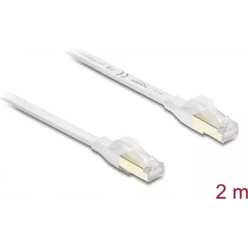 Delock cavo patch piatto RJ45 Cat.8.1 U/FTP fino a 40 Gbps 2 m bianco (81026)