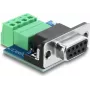 Delock adattatore D-Sub 9 poli femmina su morsettiera a 4 poli con interruttore DIP e resistenza di terminazione 120 Ohm per CAN / LIN (91294)
