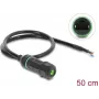 Delock cavo panel-mount RJ45 femmina su estremità aperte Cat.6 con filettatura M16,8 x 1,5 mm e case 50 cm nero (87181)