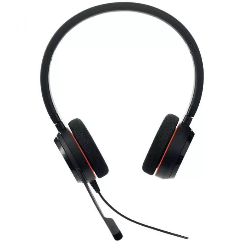 Jabra Evolve 20 MS headset stereo on-ear USB-C con microfono con cancellazione del rumore, nero