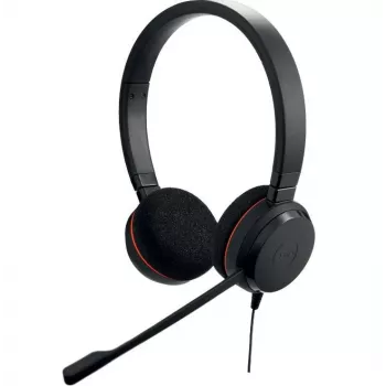 Jabra Evolve 20 MS headset stereo on-ear USB-C con microfono con cancellazione del rumore, nero