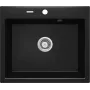 DEANTE lavello da cucina in composito di granito 1 vasca nero opaco 580x490 mm