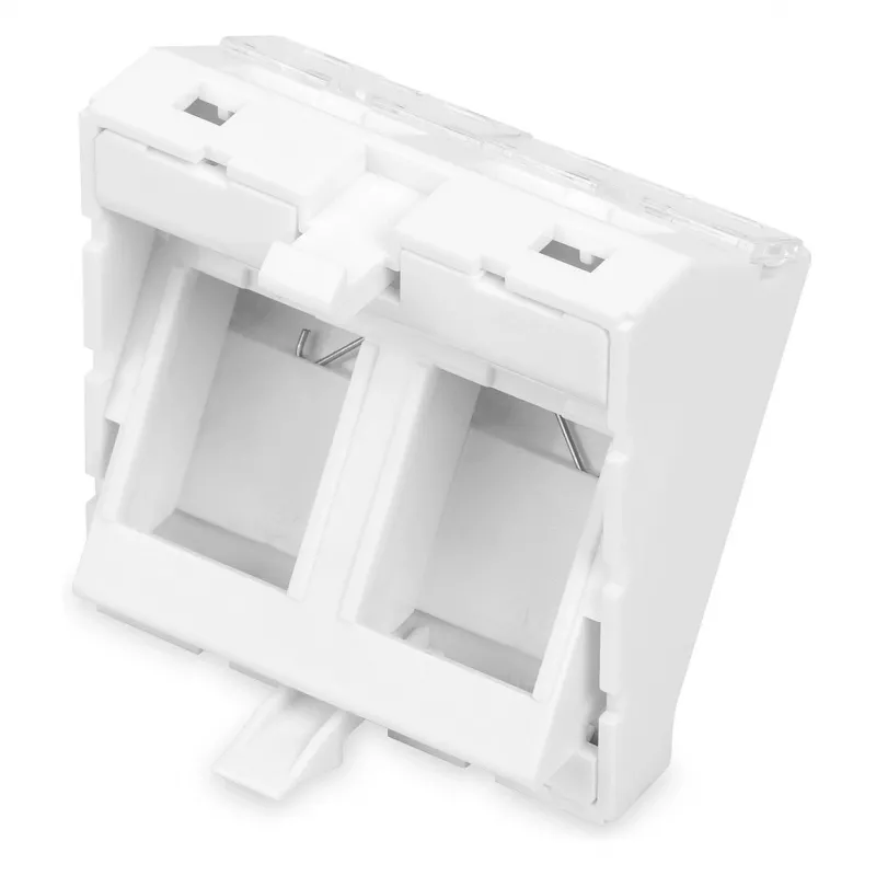 DIGITUS placca Keystone 2 porte 45x45mm angolare bianca