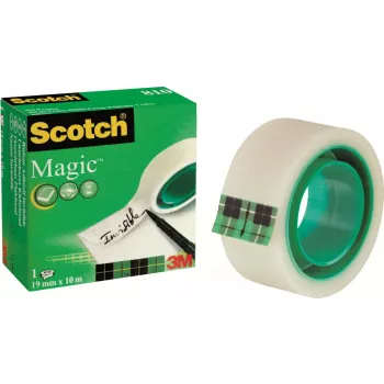 3M Scotch Magic Tape 810, invisibile, 19 mm x 10 m, diametro anima 25 mm, opaco, 1 rotolo