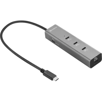 Sandberg USB-C 5-in-1 MediaDock - docking station - argento/grigio