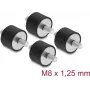 Delock ammortizzatore di vibrazioni M8 x 1,25 mm D 30 x H 20 mm con 2 x filettatura esterna 4 pezzi nero (60816)