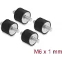 Delock ammortizzatore di vibrazioni M6 x 1 mm D 20 x H 15 mm con 2 x filettatura esterna 4 pezzi nero (60814)