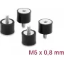 Delock ammortizzatore di vibrazioni M5 x 0,8 mm D 20 x H 15 mm con filettatura interna ed esterna 4 pezzi nero (60819)