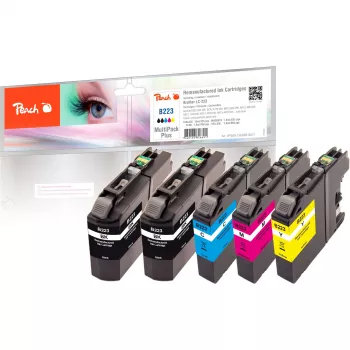 Peach Multi Pack Plus - confezione da 5 - nero, giallo, ciano, magenta - cartuccia d'inchiostro compatibile (alternativa per: Brother LC-223BK, Brother LC-223M, Brother LC-223C, Brother LC-223Y)