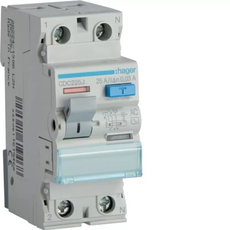Hager CDC225J barra neutro 25 poli 125A 400V grigio/blu