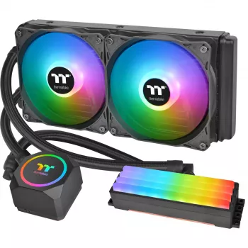 Thermaltake Floe RC 240 dissipatore CPU liquido All-in-One con water block RAM integrato, radiatore 240mm, 2x ventole ARGB PWM 120mm, Intel/AMD