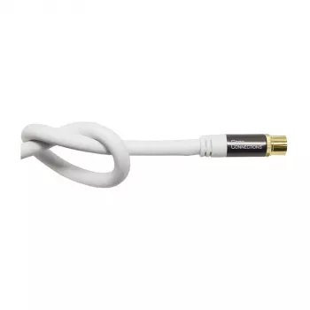 Good Connections Cavo antenna SAT SmartFLEX, connettore maschio IEC/Coax angolare a connettore femmina, placcato oro, quadrupla schermatura, 120 dB, bianco, 1 m (GC-M2061)