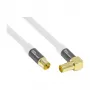 Good Connections Cavo antenna SAT SmartFLEX, connettore maschio IEC/Coax angolare a connettore femmina, placcato oro, quadrupla schermatura, 120 dB, bianco, 1 m (GC-M2061)