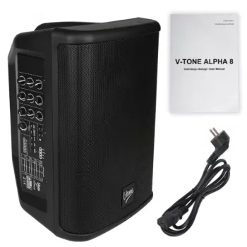 V-TONE ALPHA 8 Sistema PA a colonna attivo con batteria ricaricabile e mixer integrato, 300W RMS, woofer 8