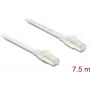 Delock Cavo patch piatto RJ45 Cat.8.1 U/FTP fino a 40 Gbit/s 7,5 m bianco (81029)