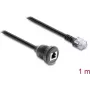 Delock Cavo di prolunga RJ12 connettore maschio a connettore femmina per montaggio a pannello 1 m nero (91268)