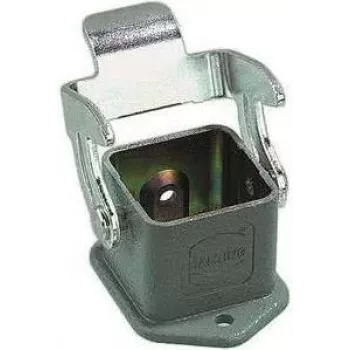 HARTING Han® 3 A custodia da incasso, alluminio pressofuso, grigio polvere, chiusura a leva singola, ingresso cavo M20, IP65/IP67
