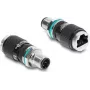 Delock Adattatore M12 codifica D 4 pin maschio a RJ45 femmina da pannello dritto