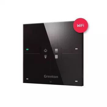 Grenton Smart Panel 4 campi touch display OLED Wi-Fi nero frontale in vetro