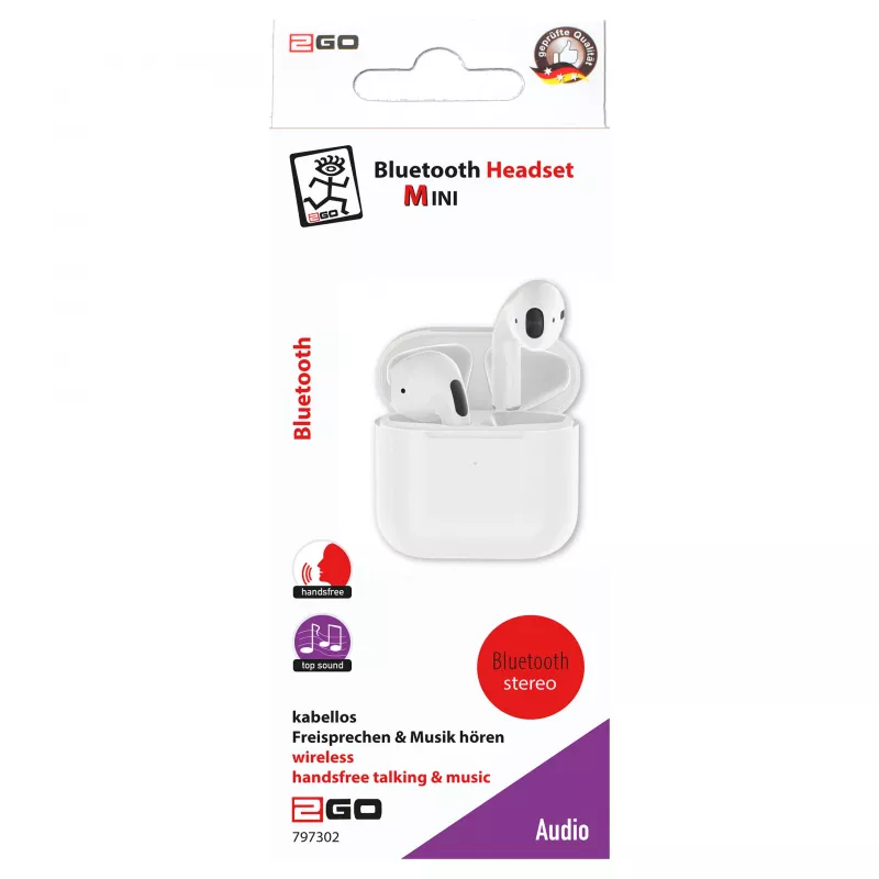 2GO ACV cuffie Bluetooth TWS Mini - bianco
