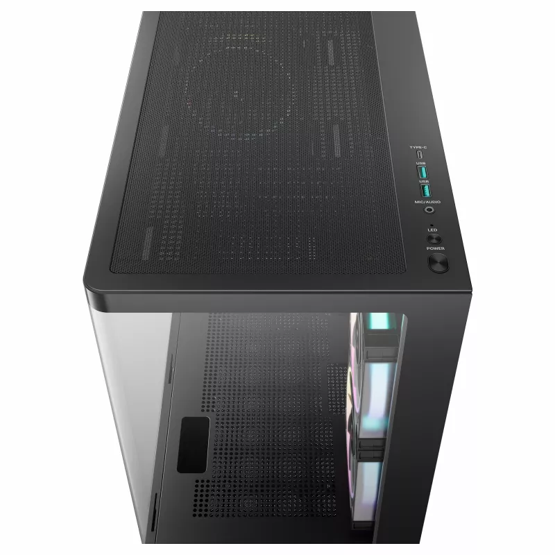 DeepCool CG380U Case Mid-Tower, vetro temperato, 3x ventole ARGB 120mm, nero