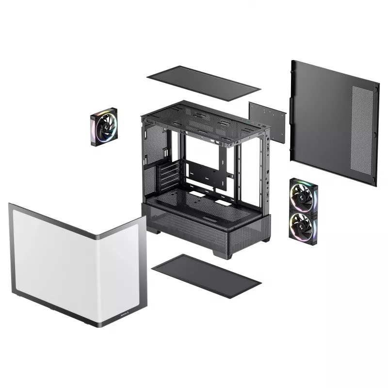 DeepCool CG380U Case Mid-Tower, vetro temperato, 3x ventole ARGB 120mm, nero