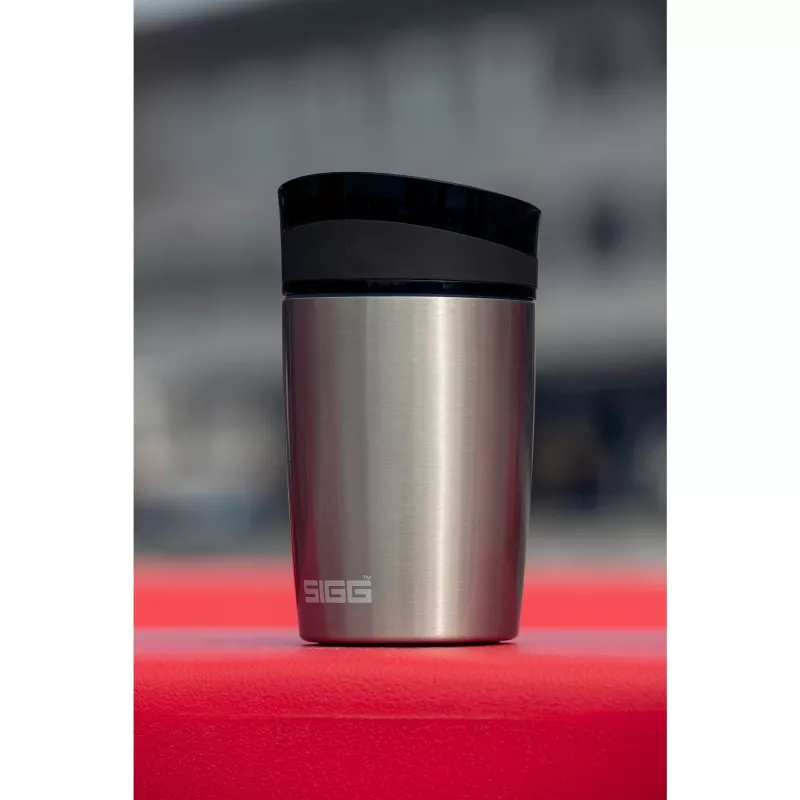 SIGG 8695.50 borraccia termica Hot & Cold One-Hand con pulsante, 0,27 L, nero ossidiana, acciaio inox